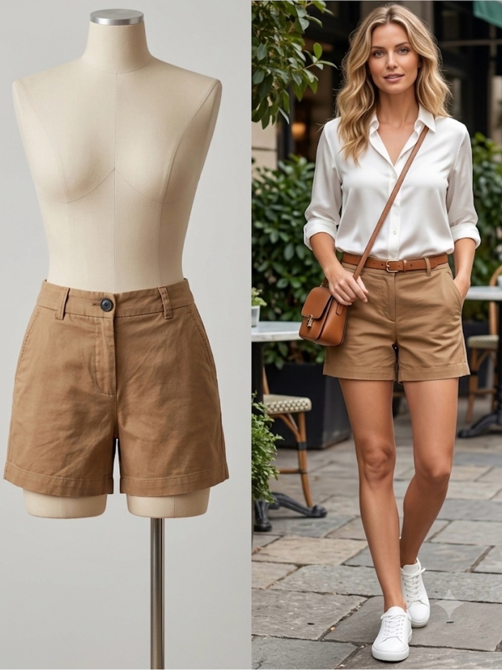 Aritzia Khaki cotton short size 2